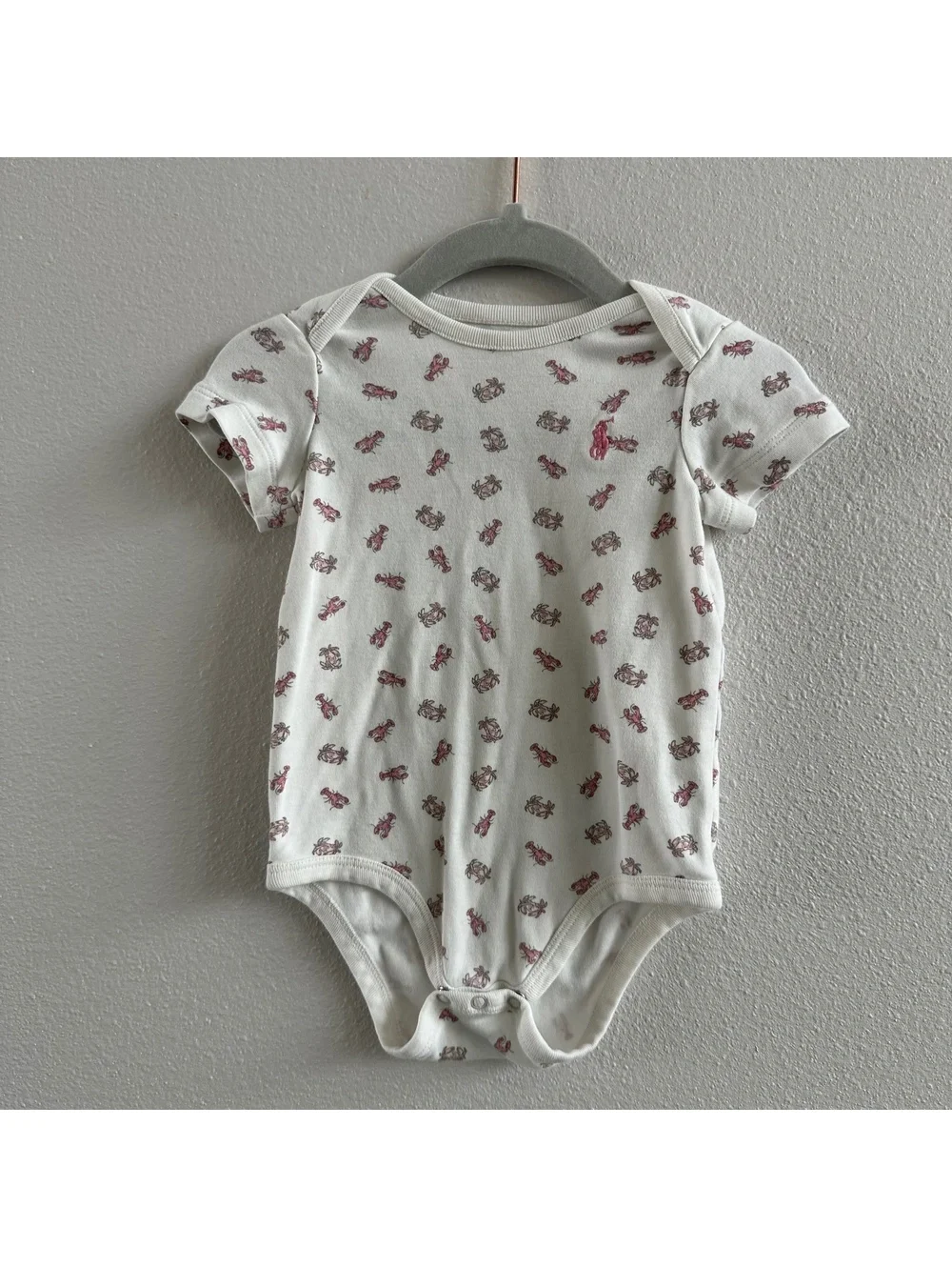 Ralph Lauren Vintage baby Pink Red Lobster One Piece 6M